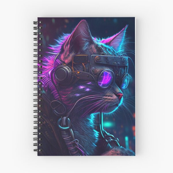 Item preview, Neon Whiskers: Cyberpunk Cat Poster - A Vibrant Fusion of Feline Elegance and Futuristic Design designed and sold by AiArtLab.