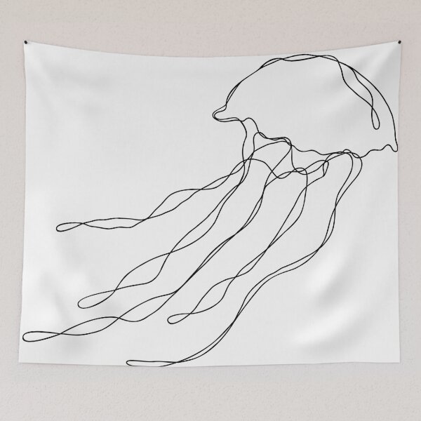 Item preview, Jellyfish Single line Artwork designed and sold by RachelFCreative.