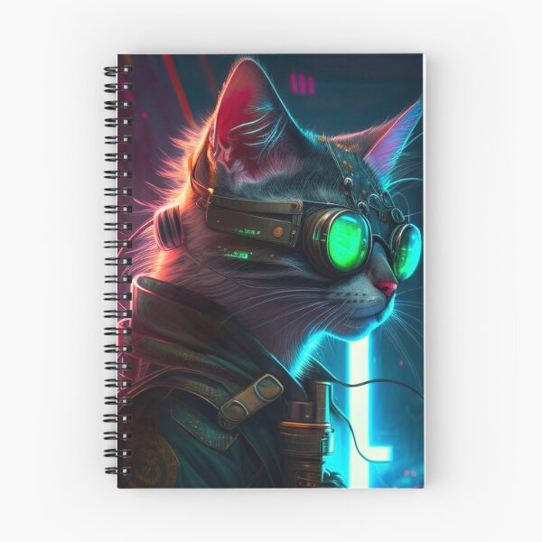 Item preview, Neon Whiskers: Cyberpunk Cat Poster - A Vibrant Fusion of Feline Elegance and Futuristic Design designed and sold by AiArtLab.
