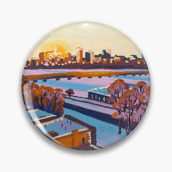 Artikelvorschau, Snowy Charles River vom MIT - Acryl-Marker-Illustration entworfen und verkauft von WrenInFlight.