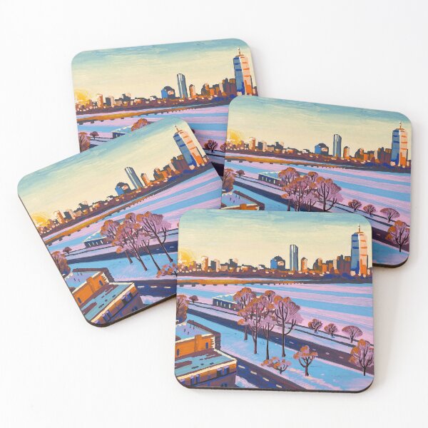 Item preview, Snowy Charles River from MIT - Acrylic Marker Illustration designed and sold by WrenInFlight.