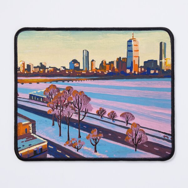 Item preview, Snowy Charles River from MIT - Acrylic Marker Illustration designed and sold by WrenInFlight.