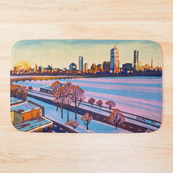 Item preview, Snowy Charles River from MIT - Acrylic Marker Illustration designed and sold by WrenInFlight.