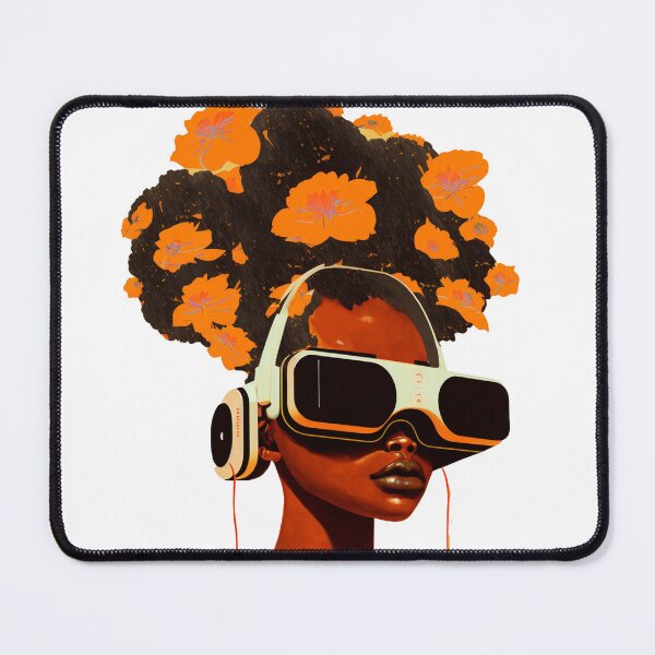 Item preview, Woman wearing VR headset: an ode to gamers designed and sold by Relephants.