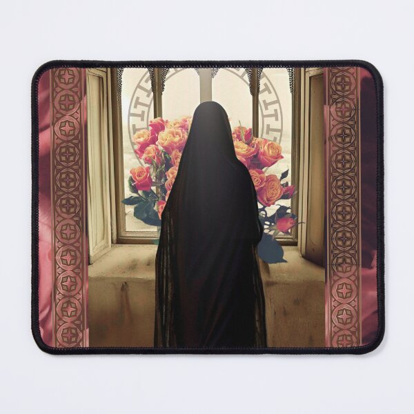 Item preview, Muslim Woman in Hijab abaya Standing with Roses designed and sold by Hints-of-Home.