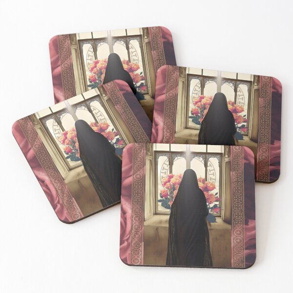 Item preview, Muslim Woman in Hijab abaya Standing with Roses  designed and sold by Hints-of-Home.