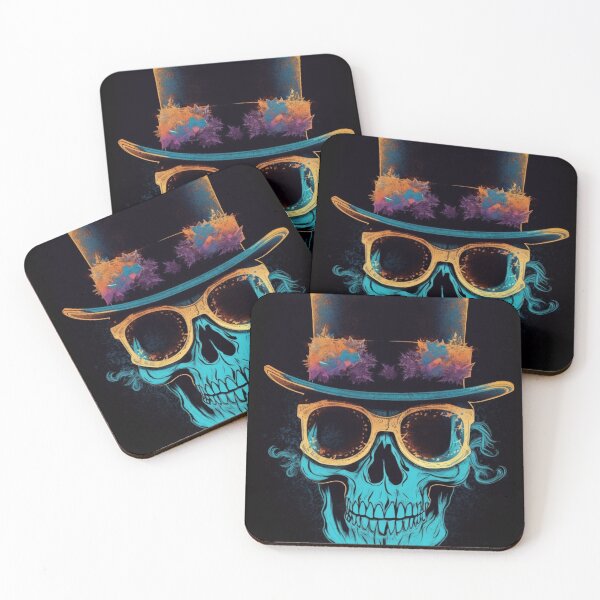 Item preview, Whimsical Psychedelic Skull Madhatter Skeleton Art Graphic Design V.50 designed and sold by Pexelpanoramas.