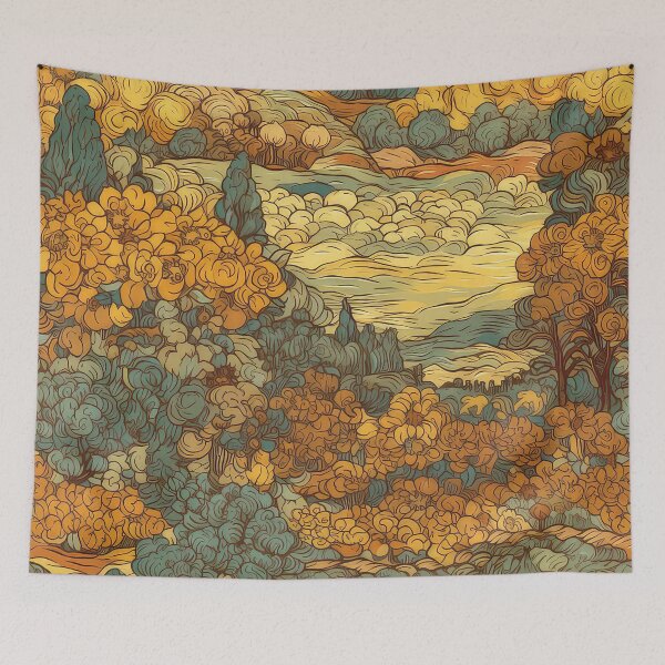Artikelvorschau, van gogh style artwork in pattern entworfen und verkauft von Pixel Playground.