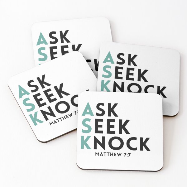 Item preview, Ask Seek Knock (white background) designed and sold by KingsManKind.
