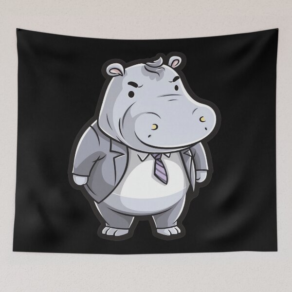 Item preview, Kawaii Businessman hippo designed and sold by FurFashion.