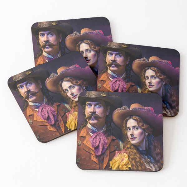 Item preview, Annie Oakley and Wild Bill Hickock Colorful Pop Art Surreal Cowboy  designed and sold by DoctorRot.