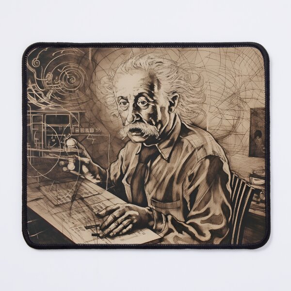 Item preview, Vintage Relativity Lithograph Portrait of Albert Einstein designed and sold by inkedtee.