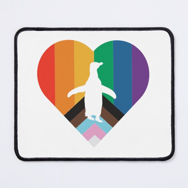 Item preview, LGBTQ Pride Penguin Heart white penguin  designed and sold by SBPenguins.