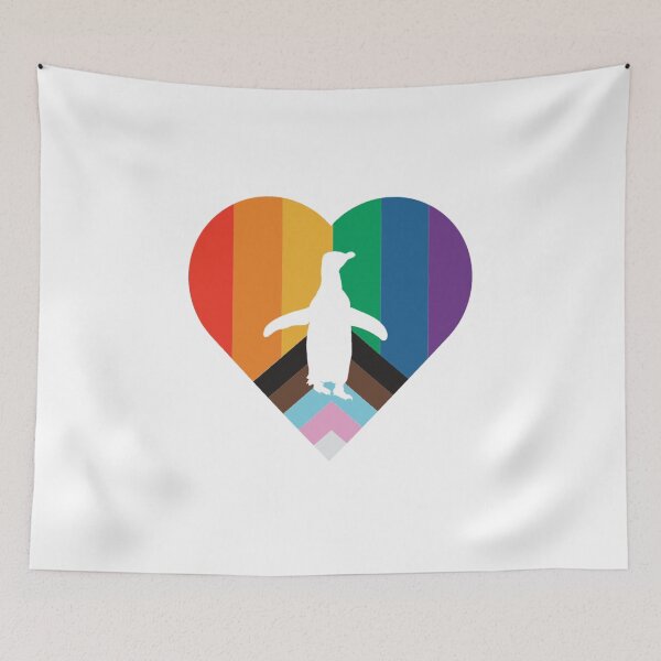 Artikelvorschau, LGBTQ Pride Penguin Heart white penguin entworfen und verkauft von SBPenguins.