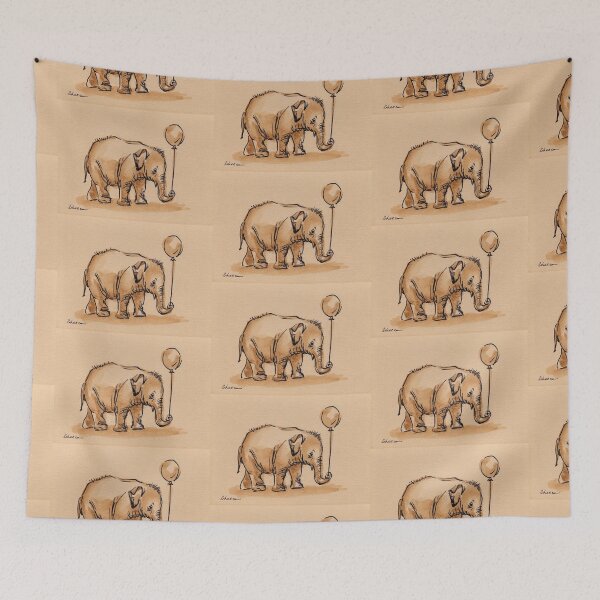 Item preview, My Balloon: Baby Elephant Watercolor Painting #6 designed and sold by Rebecca Rees.