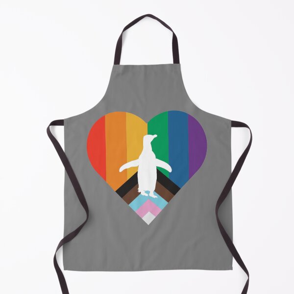 Artikelvorschau, LGBTQ Pride Penguin Heart white Hoiho penguin (Grey #808080 Background) entworfen und verkauft von SBPenguins.