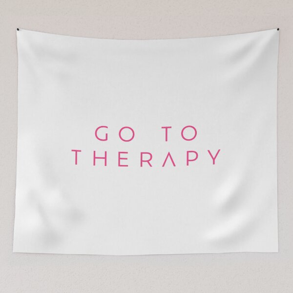 Item preview, Go to Therapy Thin Text Pink designed and sold by Not Lost Wanderer Design.