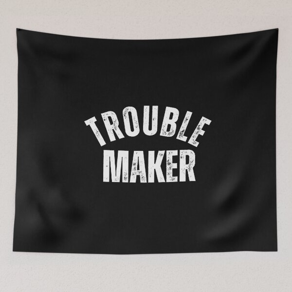 Item preview, Trouble Maker White Bold typography  designed and sold by garniturex.
