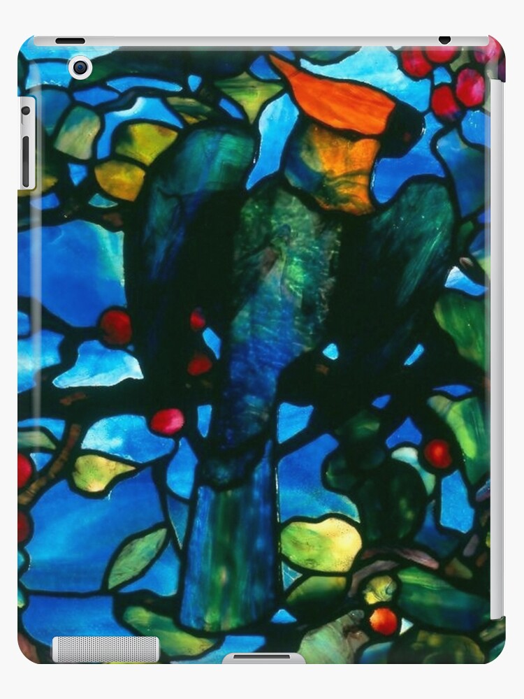 Louis Comfort Tiffany Stained Glass 37 Parrots Ipad Case