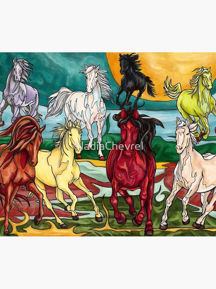 Best 8 Running popular Horses Feng Shui Painting