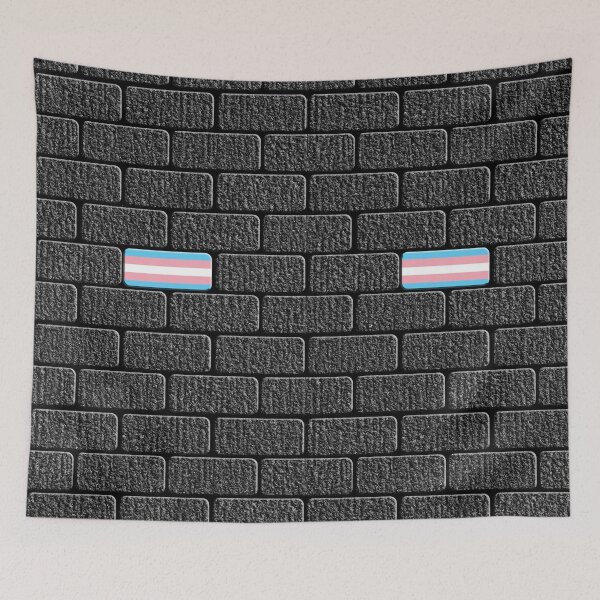 Item preview, Transgender Flag Big Brick Wall designed and sold by TheirChoice.