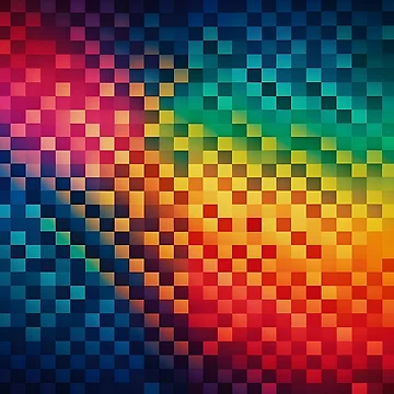 Artwork thumbnail, Rainbow Gradient Colorful Checker Pattern by PatternBestFan