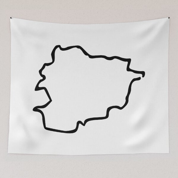 Aperçu de l'œuvre Andorra Minimalistic Country Outline créée et vendue par Natamus.