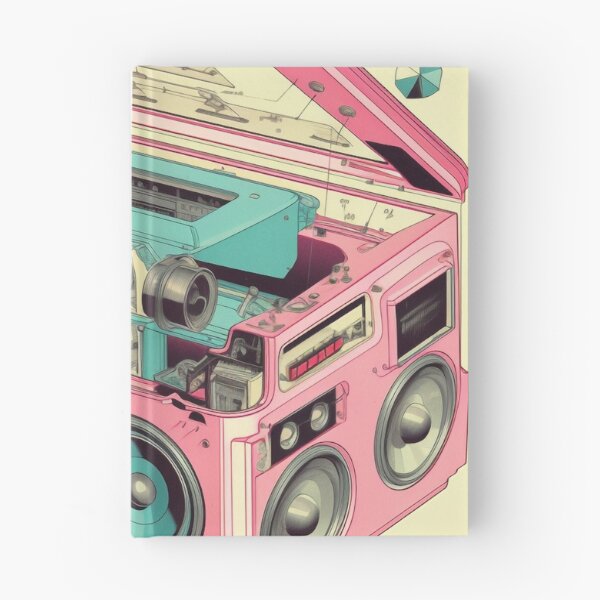Item preview, Retro-Futuristic Boombox: Cassette Player Exploded View designed and sold by Retro Type.