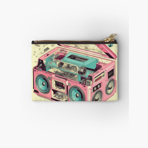 Item preview, Retro-Futuristic Boombox: Cassette Player Exploded View designed and sold by Retro Type.