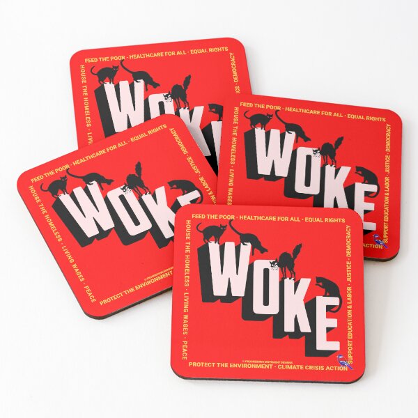 Item preview, PMD00820 Progressive Movement Designs Woke Cats design for cat lovers shows you are woke and support progressive policy goals for Democrats Independents and Bernie Sanders supporters designed and sold by ProgressiveLeft.