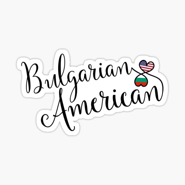 Bulgarian American Entwined Hearts   Sticker