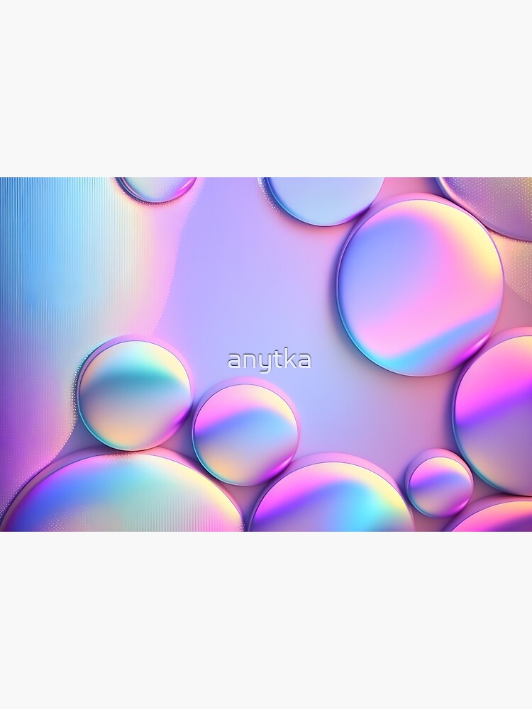 Holographic wallpaper background with floating bubbles in the liquid.  Hologram texture