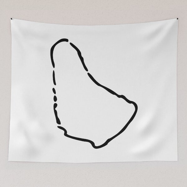 Aperçu de l'œuvre Barbados Minimalistic Country Outline créée et vendue par Natamus.