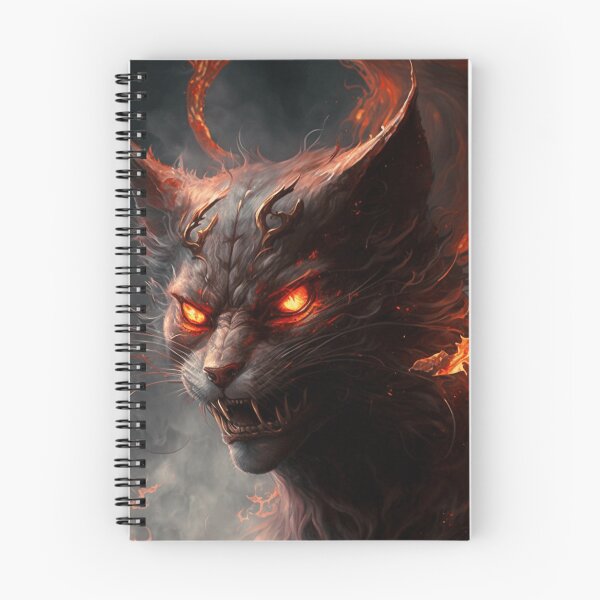 Aperçu de l'œuvre Embers of Wrath : Le chat des flammes infernales déchaîné créée et vendue par InkspiredArt.