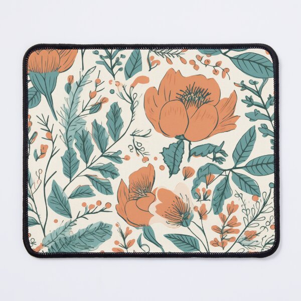 Item preview, Floral Pattern Orange and green designed and sold by HandCraftedArt.