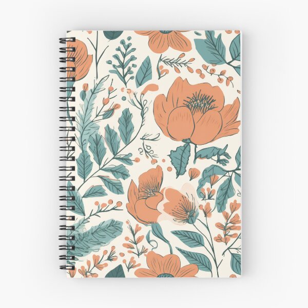 Item preview, Floral Pattern Orange and green designed and sold by HandCraftedArt.
