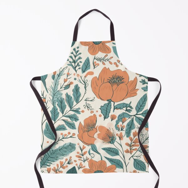 Item preview, Floral Pattern Orange and green designed and sold by HandCraftedArt.