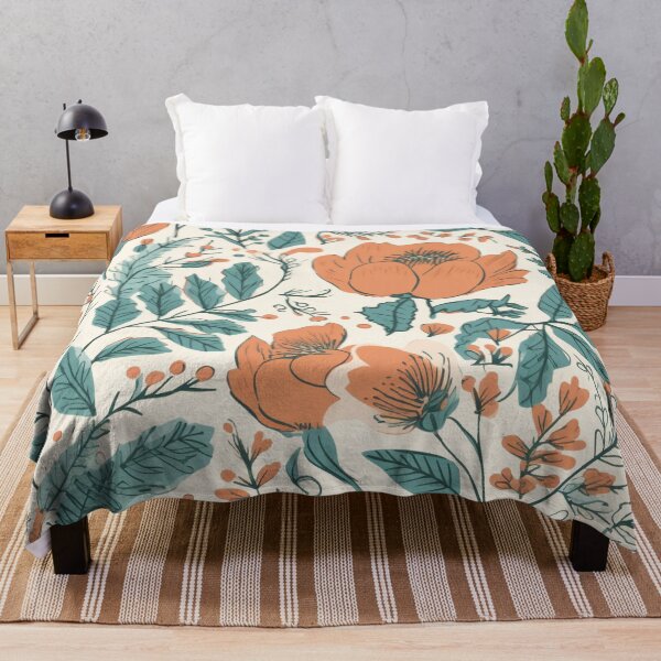 Item preview, Floral Pattern Orange and green designed and sold by HandCraftedArt.