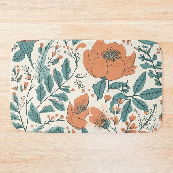 Item preview, Floral Pattern Orange and green designed and sold by HandCraftedArt.