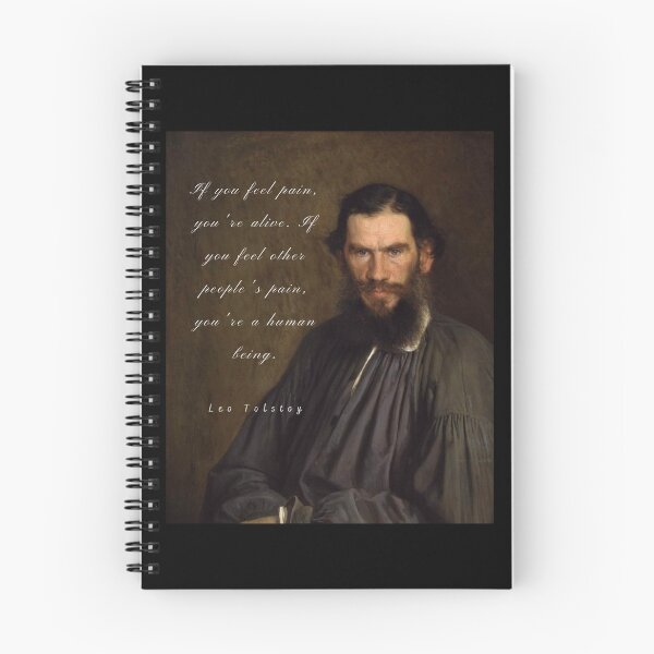 Item preview, Leo Tolstoy portrait and quote: If you feel pain, you're alive, designed and sold by artbleed.