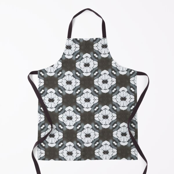 Item preview, Retro Tile Pattern Black and Silver with White like flowers designed and sold by RetroTile.