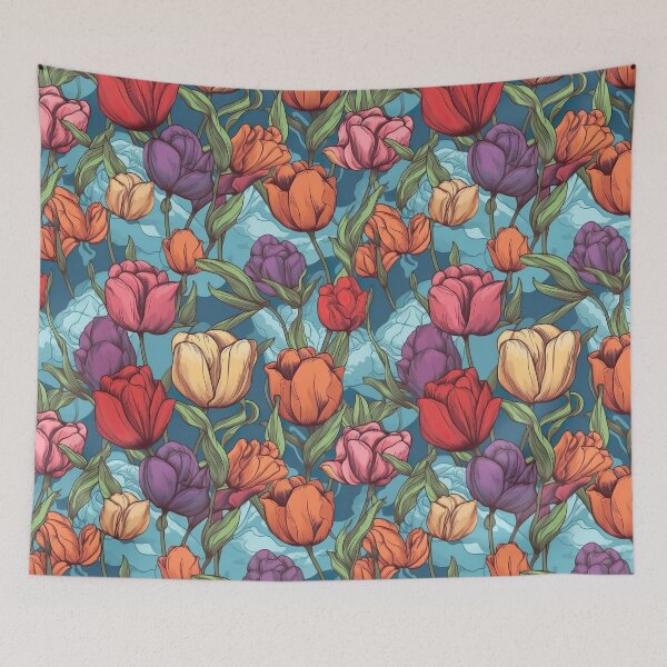 Item preview, Tulips pattern endless designed and sold by PoppinArtFox.