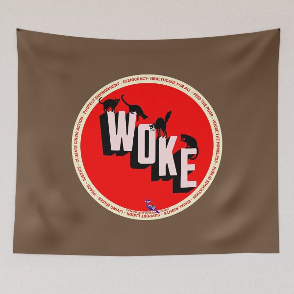 Item preview, PMD00821 Progressive Movement Designs Woke Cats design for cat lovers shows you are woke and support progressive policy goals for Democrats Independents and Bernie Sanders supporters designed and sold by ProgressiveLeft.