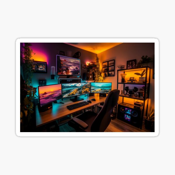 Gaming Setup Stickers for Sale