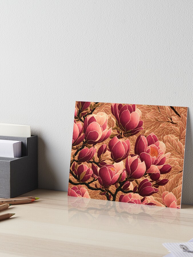 Pink Magnolia Flowers Art Board Print for Sale by Peggy Collins