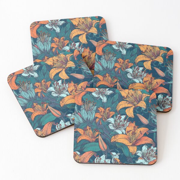 Item preview, Lilies pattern endless designed and sold by PoppinArtFox.