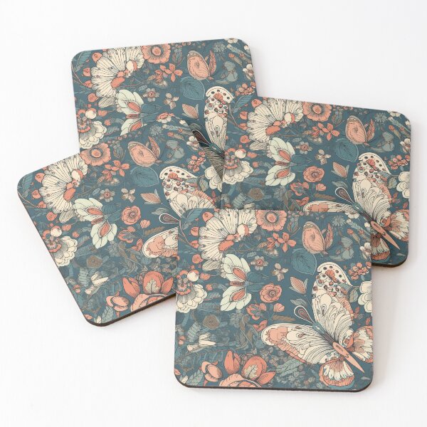 Item preview, Floral pattern with butterflies designed and sold by HandCraftedArt.