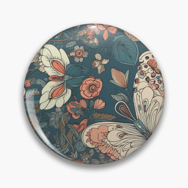 Item preview, Floral pattern with butterflies designed and sold by HandCraftedArt.