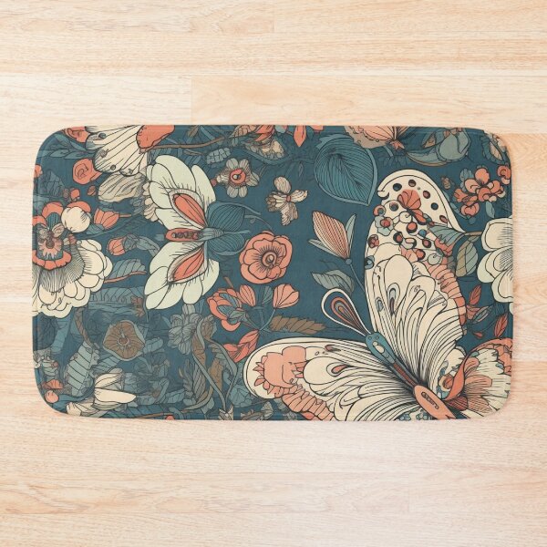 Item preview, Floral pattern with butterflies designed and sold by HandCraftedArt.