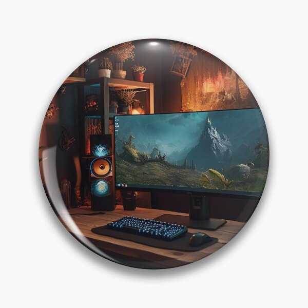 Item preview, lofi gaming setup designed and sold by DreamscapesAI.